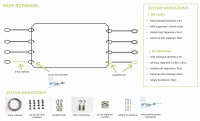 Schema und Montageset für ein preiswertes römisches Sonnenschutzsegel in der Größe 2,1x7 m