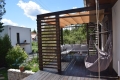 Marquesina corredera premium para pérgola de terraza, persiana romana 3x3m.