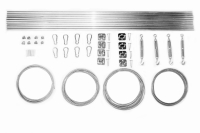 Kit de montage pour store romain de terrasse 4x4 m avec câbles en acier, tubes, mousquetons et tendeurs