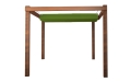 Vela ombreggiante verde impermeabile e retrattile 2,5x3 m su pergola in legno, protezione solare Premium