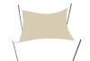 Toldo vela impermeable 3x4 m en color beige tensado sobre mástiles
