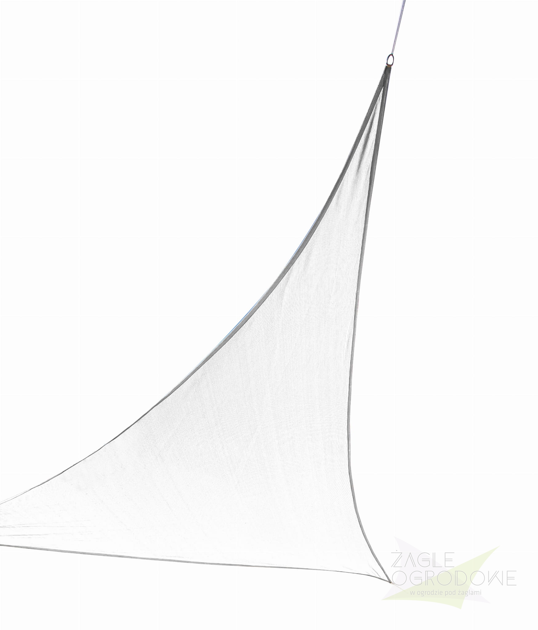 Toldo vela triangular Premium para jardín, 1,4x1,4x2 m, color blanco con kit de fijación