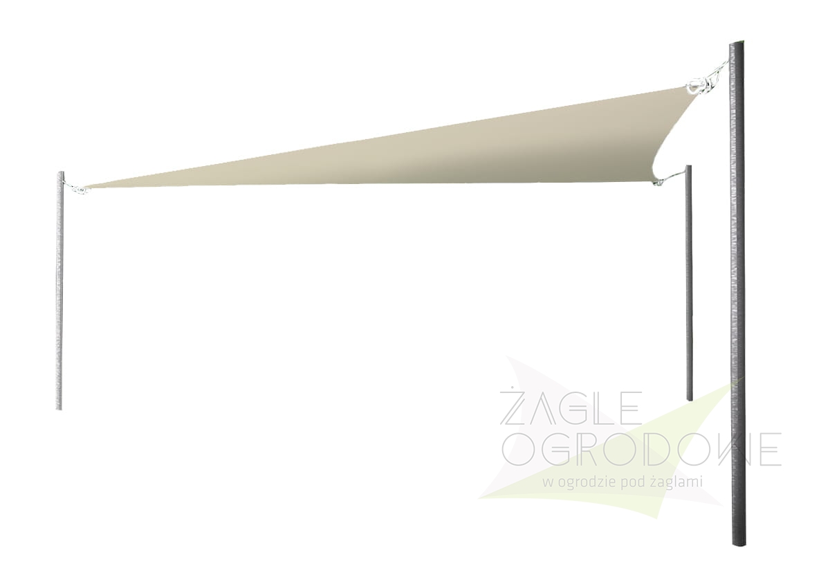 Vela de sombra triangular Premium impermeable en color beige con mástiles grises