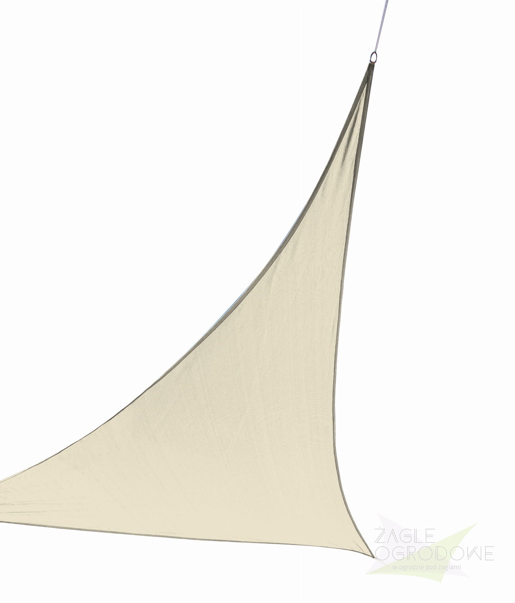 Toldo vela triangular Premium impermeable en color crema para protección solar de jardín