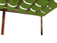 Zelený pruh na pergolu 0,5x5 m, vodotěsná sluneční clona Premium namontovaná na trámech