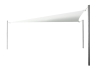 Toldo vela triangular blanco de 5x5x7 m con postes y acabado de estilo moderno