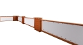 Brise-vue de balcon blanc mat avec œillets monté sur une balustrade de terrasse en bois, dimensions 1x5 m
