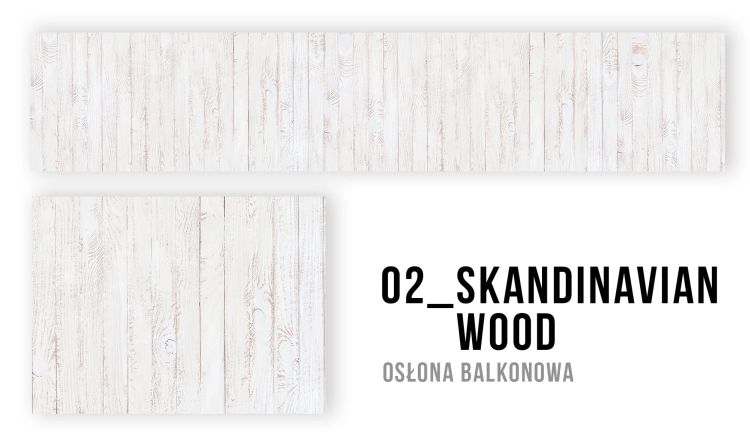 Balkonscherm op maat met print van witgekalkt Scandinavisch hout