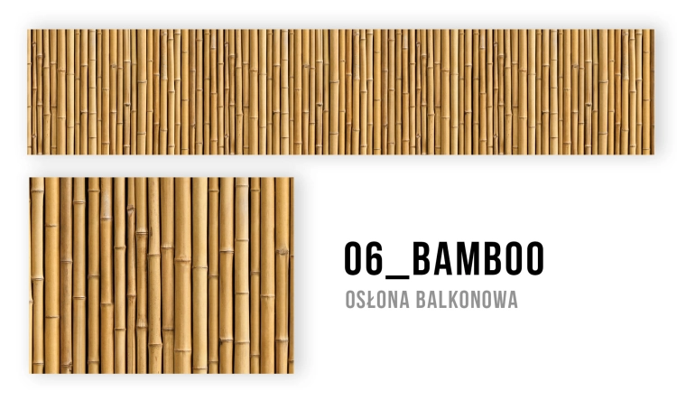 Copertura frangivista per balcone con stampa realistica di bambù naturale in formato panoramico e primo piano