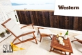 Balkonbespannung mit Holzoptik-Druck schirmt Terrasse mit Gartenmöbeln und Meerblick ab
