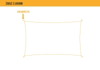 Štvorcová slnečná clona HDPE 3x3 m s oblúkmi a upevňovacími karabínami v rohoch