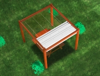 Store bateau blanc sur pergola de jardin en bois avec kit de montage pour métal mini
