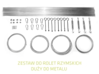 Kit de montage pour stores bais avec câbles en acier, tiges, tendeurs et éléments de fixation