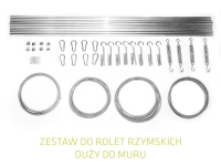 Kit de montage pour stores bateaux avec tiges, câbles en acier, mousquetons et tendeurs muraux
