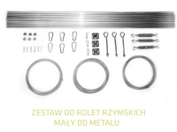 Kit de montage pour store bâteau horizontal sur structure métallique avec câbles, tubes et ferrures