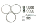 Kit de montaje para toldo vela: cables de acero, mosquetones, tensores, soportes de pared y abrazaderas