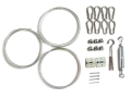 Kit de montaje para toldo vela: cables de acero, mosquetones, tensor, soportes de pared y abrazaderas