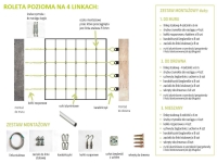 Instructions d'installation et composants du kit de montage pour store romain de terrasse étanche sur 4 câbles