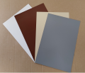 Colores de los tejidos de PVC 650gr/m2 para cubiertas de terraza: blanco, marrón, beige y gris.
