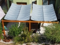 Vela ombreggiante avvolgibile impermeabile Premium 2,5x3 m montata su una terrazza