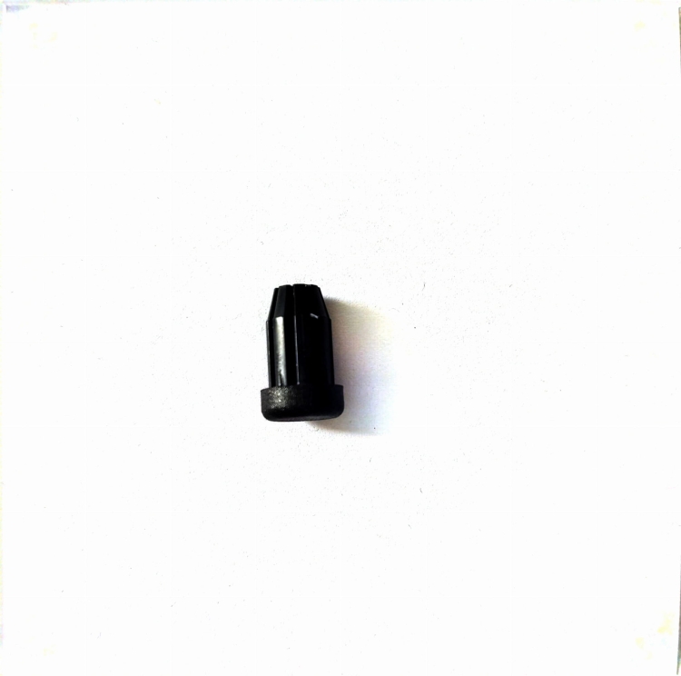 Tapón negro para tubos de aluminio, tapa de montaje de plástico con estructura estriada