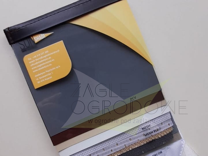Nuancier d'échantillons professionnels Sunshade avec tissus PVC et Mesh pour protections solaires