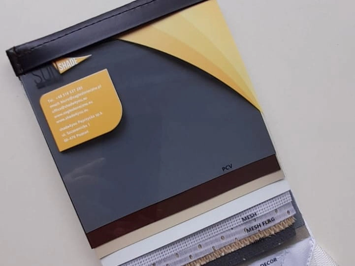 Nuancier d'échantillons professionnels Sunshade avec tissus PVC et Mesh pour protections solaires