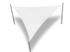 Toldo vela triangular blanco Premium impermeable con postes de montaje