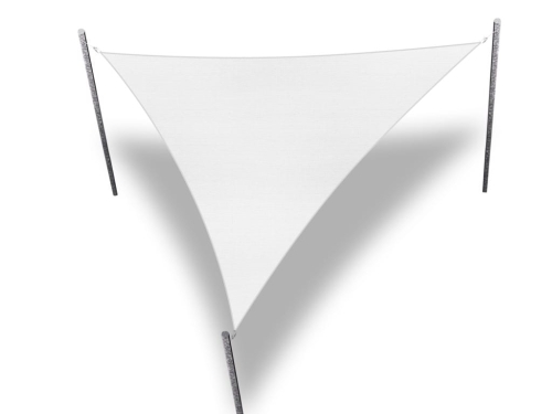 Toldo vela triangular blanco Premium impermeable con postes de montaje