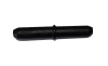 Conector recto negro para tubos de aluminio con anillo limitador central