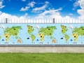 Cortina de balcón con motivo infantil_ 03_WORLD, a medida.