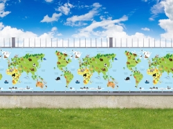 Brise-vue graphique imprimé pour balcon — sur mesure