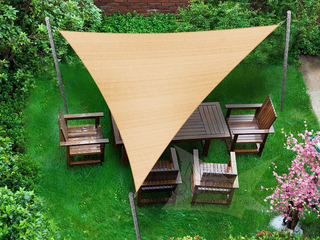 Voile D'ombrage Triangulaire 7x7x7m - Imperméable, Protection UV 98% - Kit Fixation Inox Inclus