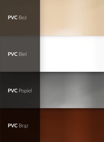 Nuancier pour bâche de bac à sable en PVC : beige, blanc, gris et marron
