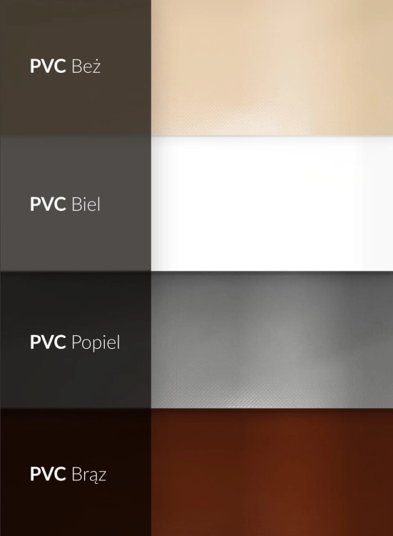 Nuancier pour bâche de bac à sable en PVC : beige, blanc, gris et marron