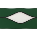 Détails de la housse de coussin de jardin verte avec fermeture éclair noire et intérieur blanc