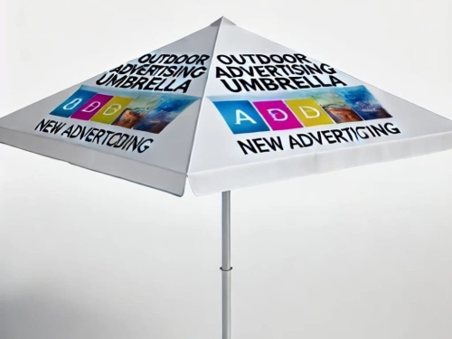 Witte reclameparasol met opdruk Outdoor Advertising Umbrella voor evenementen en promotiecampagnes