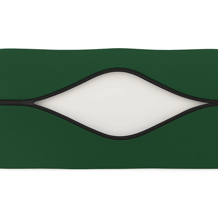 Gros plan sur une housse de coussin de jardin verte et imperméable avec fermeture éclair noire et ouverture pour l'insert