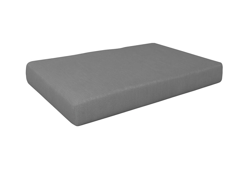 Housse de coussin de jardin rectangulaire grise en matériau imperméable à structure lisse
