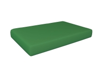 Housse de coussin de jardin verte et imperméable sur mesure présentée sur fond blanc