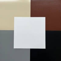 Échantillons de matériaux pour bâche de bac à sable en blanc, beige, marron, gris et noir