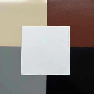 Échantillons de matériaux pour bâche de bac à sable en blanc, beige, marron, gris et noir