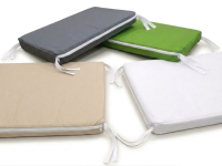 Housses de coussin de jardin imperméables avec fermeture éclair et attaches en gris, vert, beige et blanc