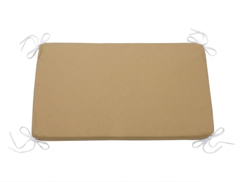 Housse de coussin de jardin rectangulaire beige imperméable avec attaches blanches aux coins