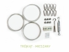 Kit de montaje mixto para toldos vela triangulares con cuerdas, mosquetones y tensores