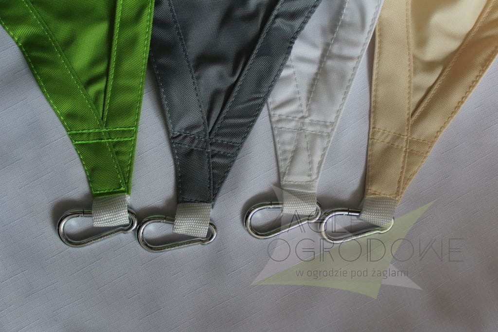 Toldo vela rectangular impermeable en cuatro colores con mosquetones para montaje
