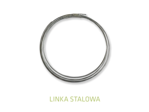 Linka stalowa w otulinie PVC.